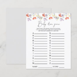 Wildblumen Kinderspiel. Baby Shower Game