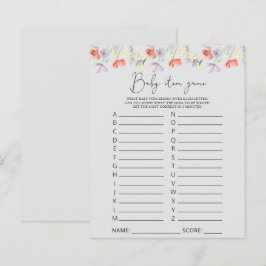 Wildblumen Kinderspiel. Baby Shower Game