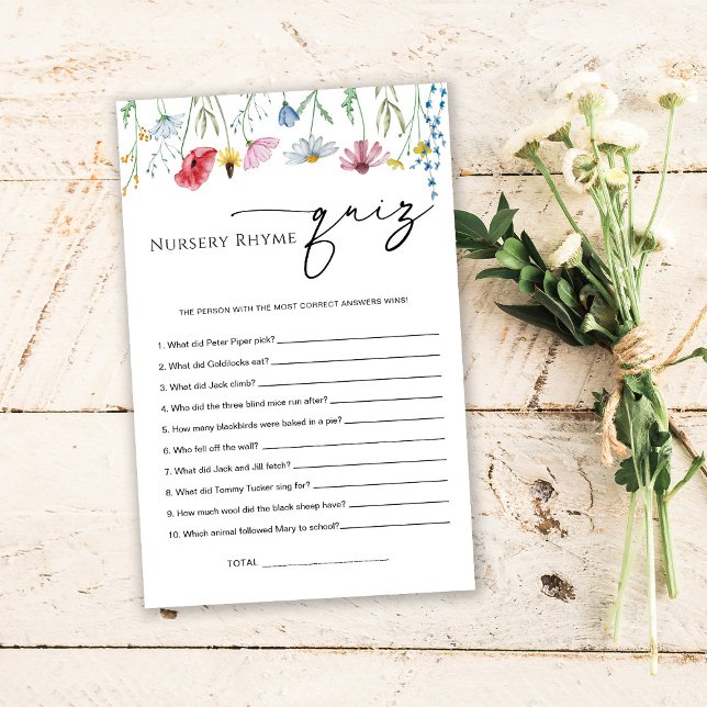 Wildblumen Kinderzimmer Rhyme Quiz Spiel (Von Creator hochgeladen)