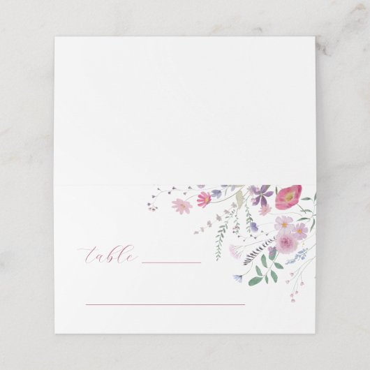 Wildblumen Klappende Platzkarte (Außenseite Aufgefaltet)