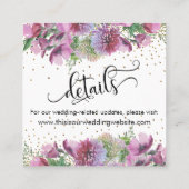 Wildblumen Konfetti Details einfügen Quadratische Visitenkarte (Rückseite)
