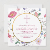 Wildblumen Kreislauftaufe Einladung (Rückseite)