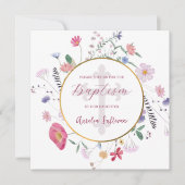 Wildblumen Kreislauftaufe Einladung (Vorderseite)