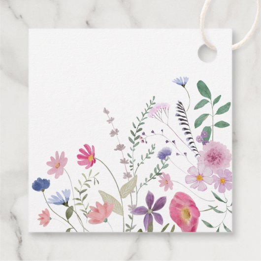 Wildblumen Kreislauftaufe Geschenkanhänger (Rückseite)