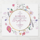 Wildblumen Kreislauftaufe Schaumweinetikett (Einzelnes Label)