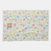 Wildblumen-Küchenhandtuch mit Initiale Geschirrtuch (Horizontal)