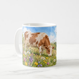 Wildblumen-Kuh-Land Kaffeetasse