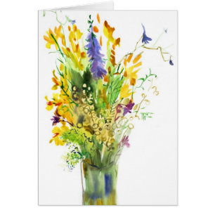 Wildblumen. Kunstkarte.