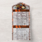 Wildblumen, Kupferband, Spitzen und Lichter All In One Einladung (Innen Boden)