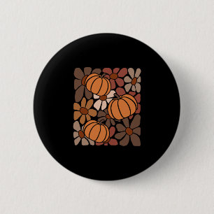 Wildblumen-Kürbis-Saison Herbst Blätter Dank Button