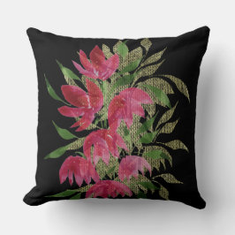 Wildblumen Lace Textured Boho Wassercolor Kissen