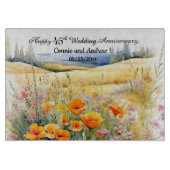Wildblumen Landschaft 45. Hochzeitstag Schneidebrett (Vorderseite)