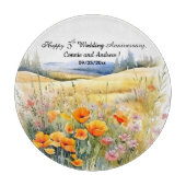 Wildblumen Landschaft 5. Hochzeitstag Schneidebrett (Vorderseite)