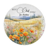 Wildblumen Landschaft Bester Koch je Geschenk Schneidebrett (Vorderseite)