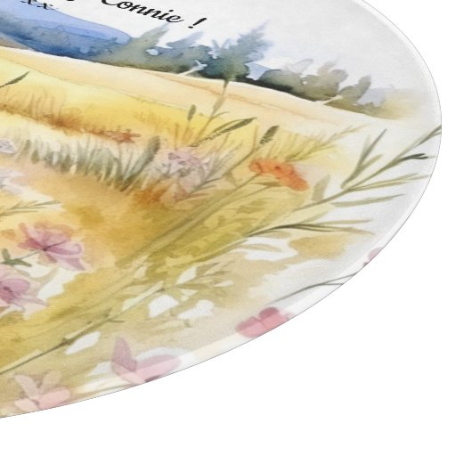 Wildblumen Landschaft Geburtstagsgeschenk Schneidebrett (Ecke)