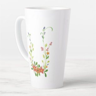 Wildblumen Latte-Kaffee-Tasse Milchtasse