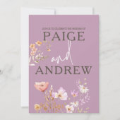 Wildblumen Lavendel Bauernhof Hochzeit Einladung (Vorderseite)