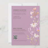 Wildblumen Lavendel Bauernhof Hochzeit Einladung (Rückseite)