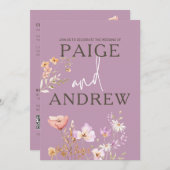 Wildblumen Lavendel Bauernhof Hochzeit Einladung (Vorne/Hinten)