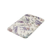 Wildblumen-Lavendel-Boho-Botanik-Blumen Badematte (Schrägansicht)