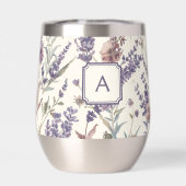 Wildblumen-Lavendel-Boho-Botanik-Blumen-Monogramm (Rückseite)