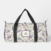 Wildblumen-Lavendel-Boho-Botanik-Blumen-Monogramm Duffle Bag (Vorderseite)