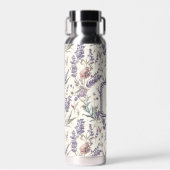 Wildblumen-Lavendel-Boho-Botanik-Blumen-Monogramm Trinkflasche (Vorne)
