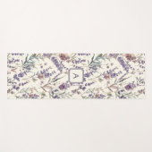 Wildblumen-Lavendel-Boho-Botanik-Blumen-Monogramm Yogamatte (Vorderseite (Horizontal))