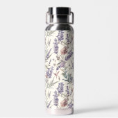 Wildblumen-Lavendel-Boho-Botanik-Blumen Trinkflasche (Rückseite)