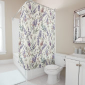 Wildblumen-Lavendel-Boho-Botanik-Blumenmuster Duschvorhang (Beispiel)