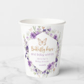 Wildblumen Lavendel Butterfly küsst Babydusche Pappbecher (Rückseite)