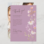 Wildblumen Lavendel Dankeschön Karte für Hochzeit (Vorne/Hinten)