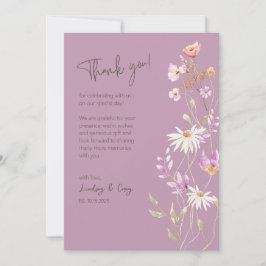 Wildblumen Lavendel Dankeschön Karte für Hochzeit