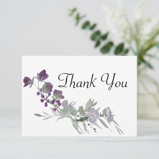 Wildblumen-Lavendel Dankeskarte (Stehend Vorderseite)