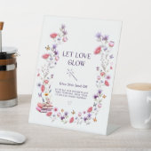 Wildblumen-Lavendel - Lass Liebe leuchten Brautpar Sockelschild (In SItu)