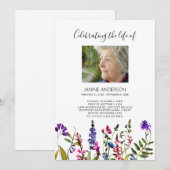 Wildblumen Lebensfeier Foto Einladung (Vorne/Hinten)