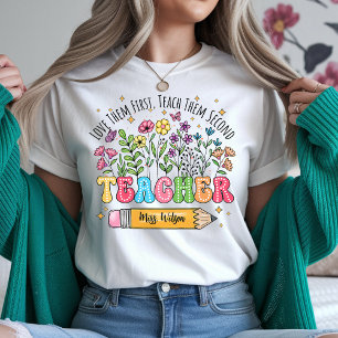Wildblumen Lehrer Shirt Retro Floral Lehrer Tee