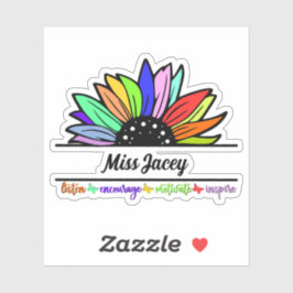 Wildblumen Lehrer Wertschätzung, Zolllehrer Aufkleber