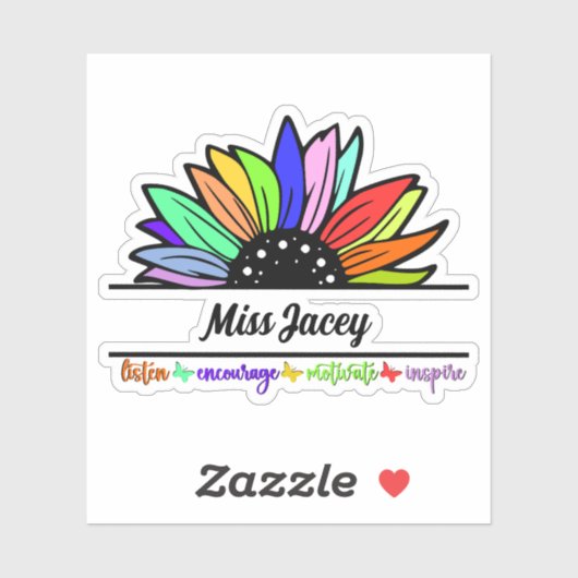 Wildblumen Lehrer Wertschätzung, Zolllehrer Aufkleber (Blatt)