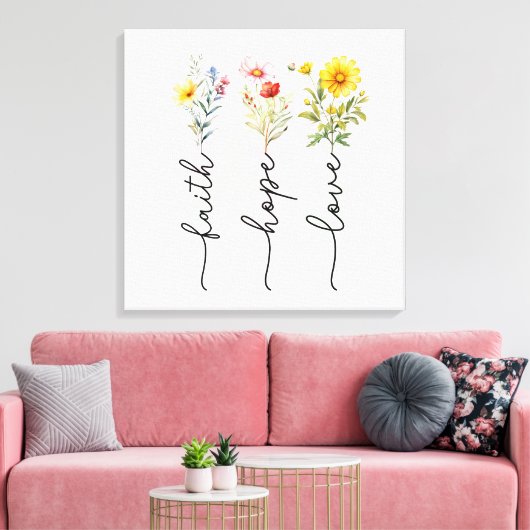 Wildblumen Liebe der Hoffnung Leinwanddruck (Insitu (Wohnzimmer))