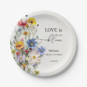 Wildblumen Liebe ist in Bloom Brautparty Pappteller (Vorderseite)