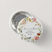 Wildblumen Liebe ist in Bloom Button (Vorne & Hinten)