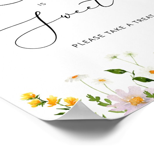 Wildblumen Liebe ist süß nehmen Leckerei Poster (Ecke)
