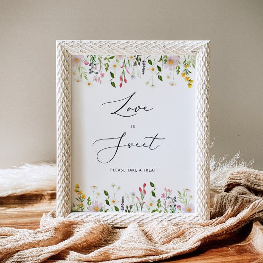 Wildblumen Liebe ist süß nehmen Leckerei Poster