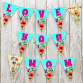 Wildblumen Liebe Mama Wimpelkette