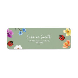 Wildblumen-Liebebug-Baby-Shower-Adressetikett