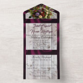 Wildblumen, Lila Balken und Lichter All In One Einladung (Innen Boden)