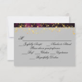 Wildblumen, Lila Balken und Lichter RSVP Karte (Rückseite)