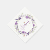 Wildblumen lila Butterfly 1. Geburtstag Party Serviette (Ecke)