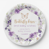 Wildblumen lila Butterfly küsst Babydusche Pappteller (Vorderseite)